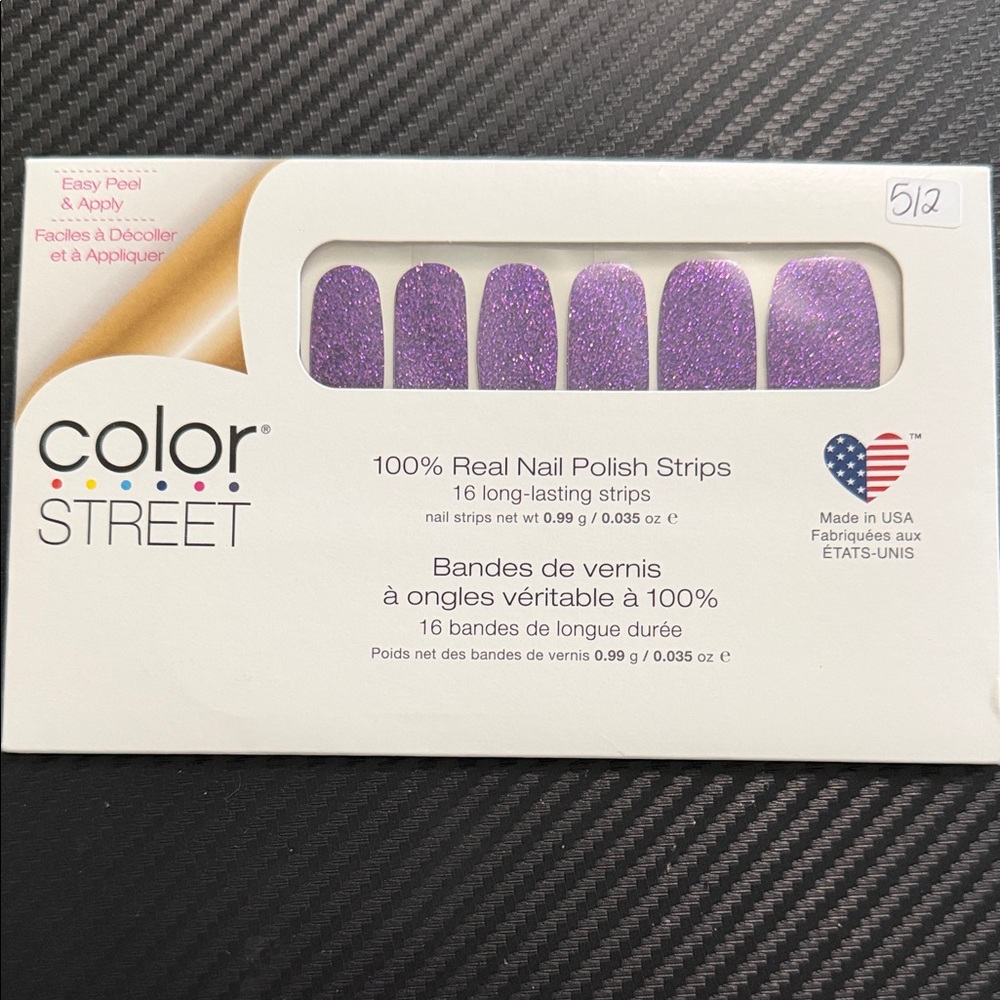 Color Street Purple Glitter Nail Strips - Ibiza nights